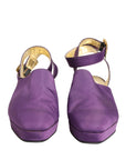 Dolce & Gabbana Purple Suede Sandals Shoes