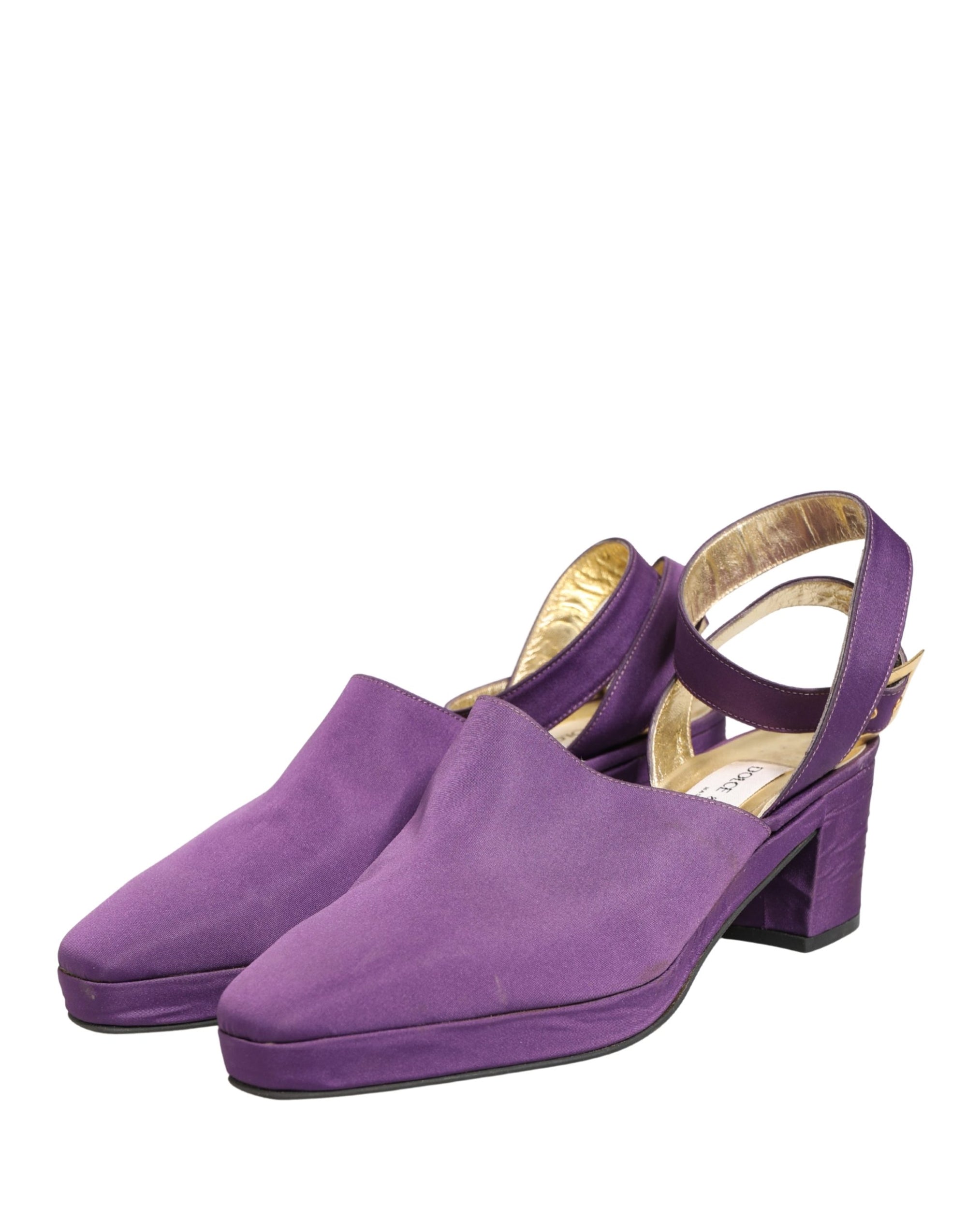 Dolce &amp; Gabbana Purple Suede Sandals Shoes