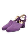 Dolce & Gabbana Purple Suede Sandals Shoes
