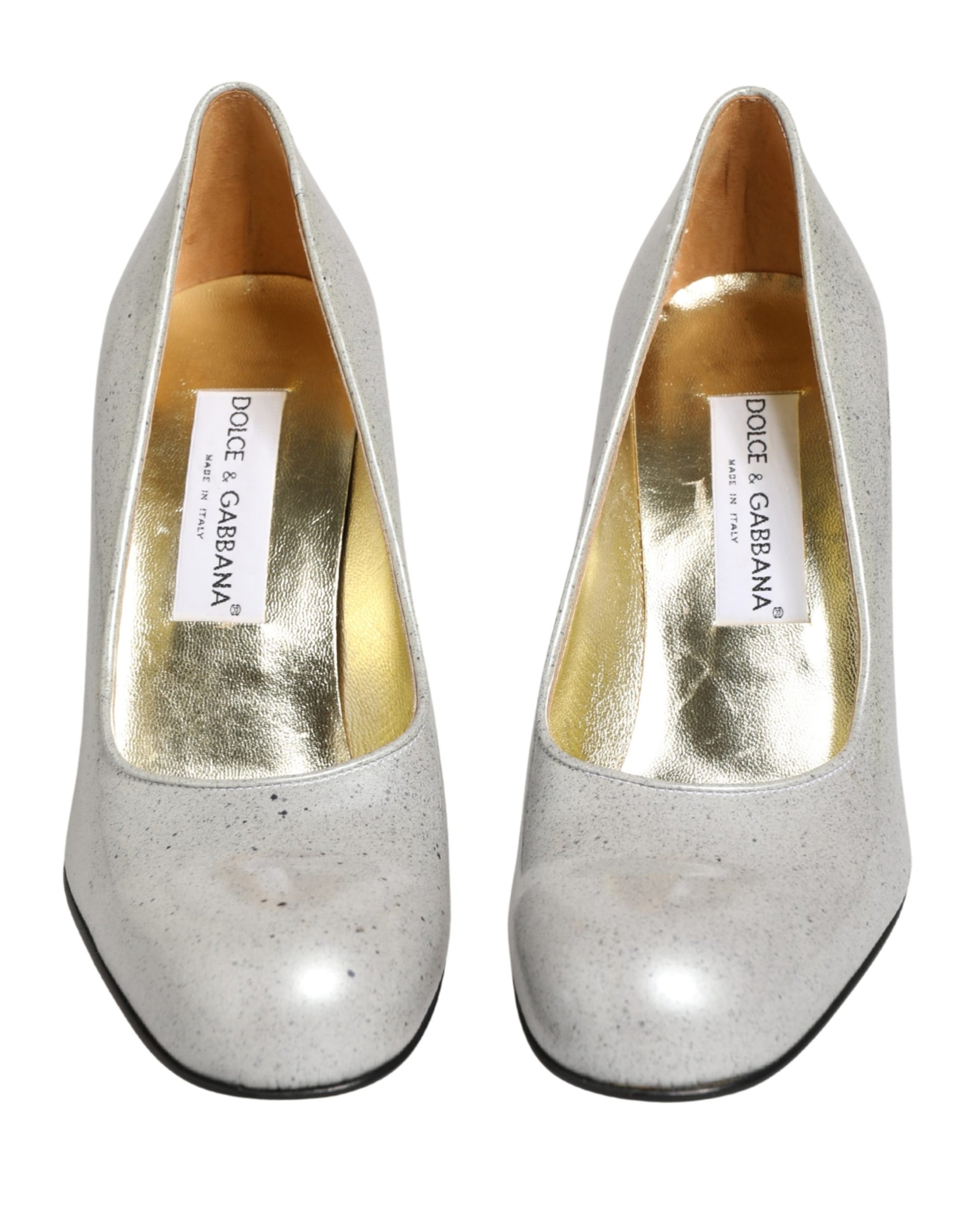 Dolce &amp; Gabbana White Leather High Heels Women Pumps Shoes