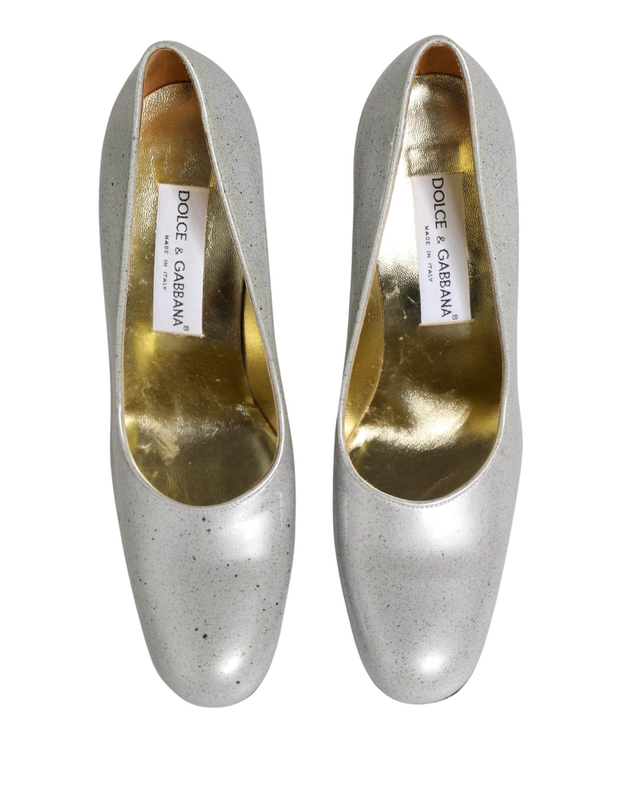 Dolce &amp; Gabbana White Leather High Heels Women Pumps Shoes