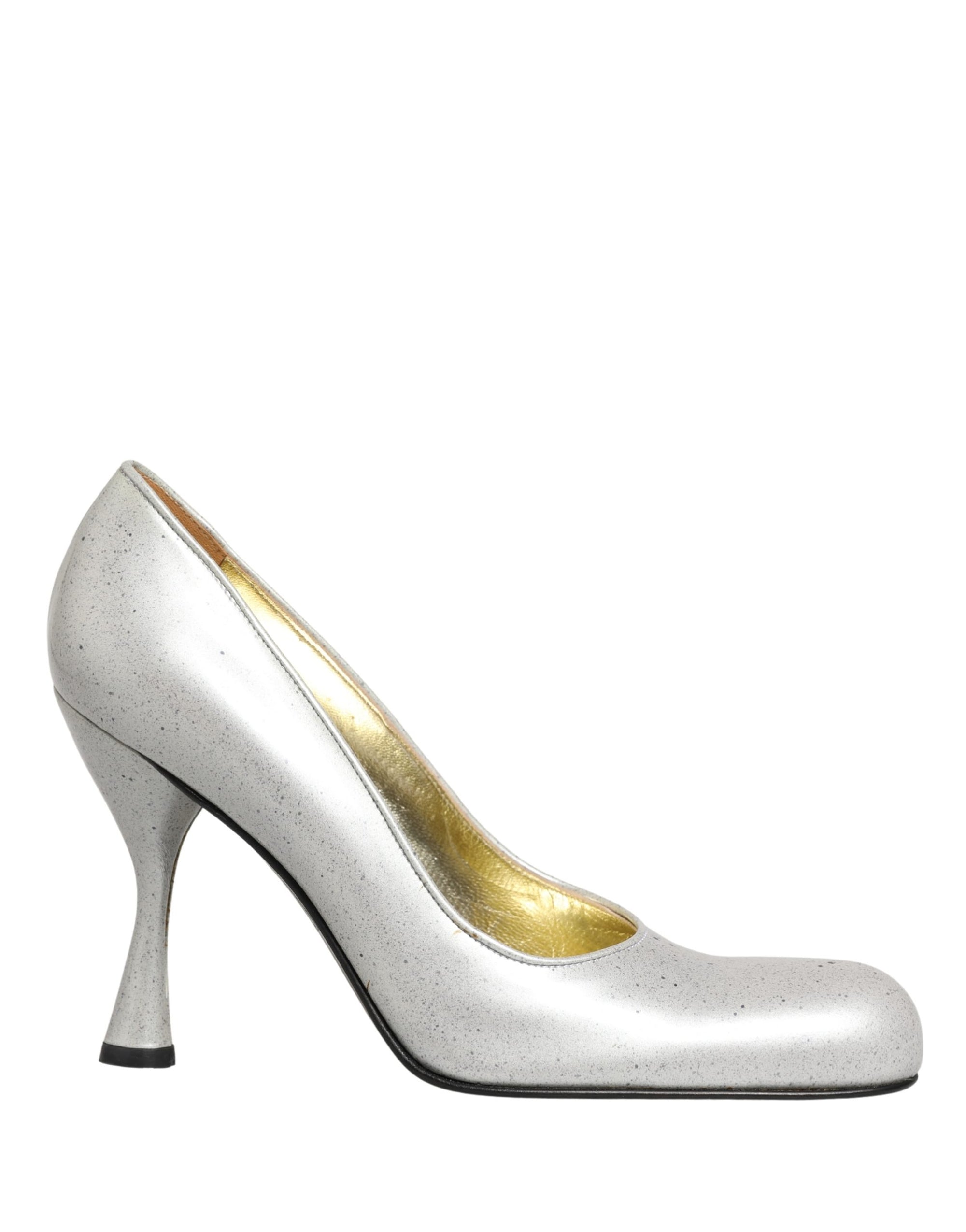 Dolce &amp; Gabbana White Leather High Heels Women Pumps Shoes