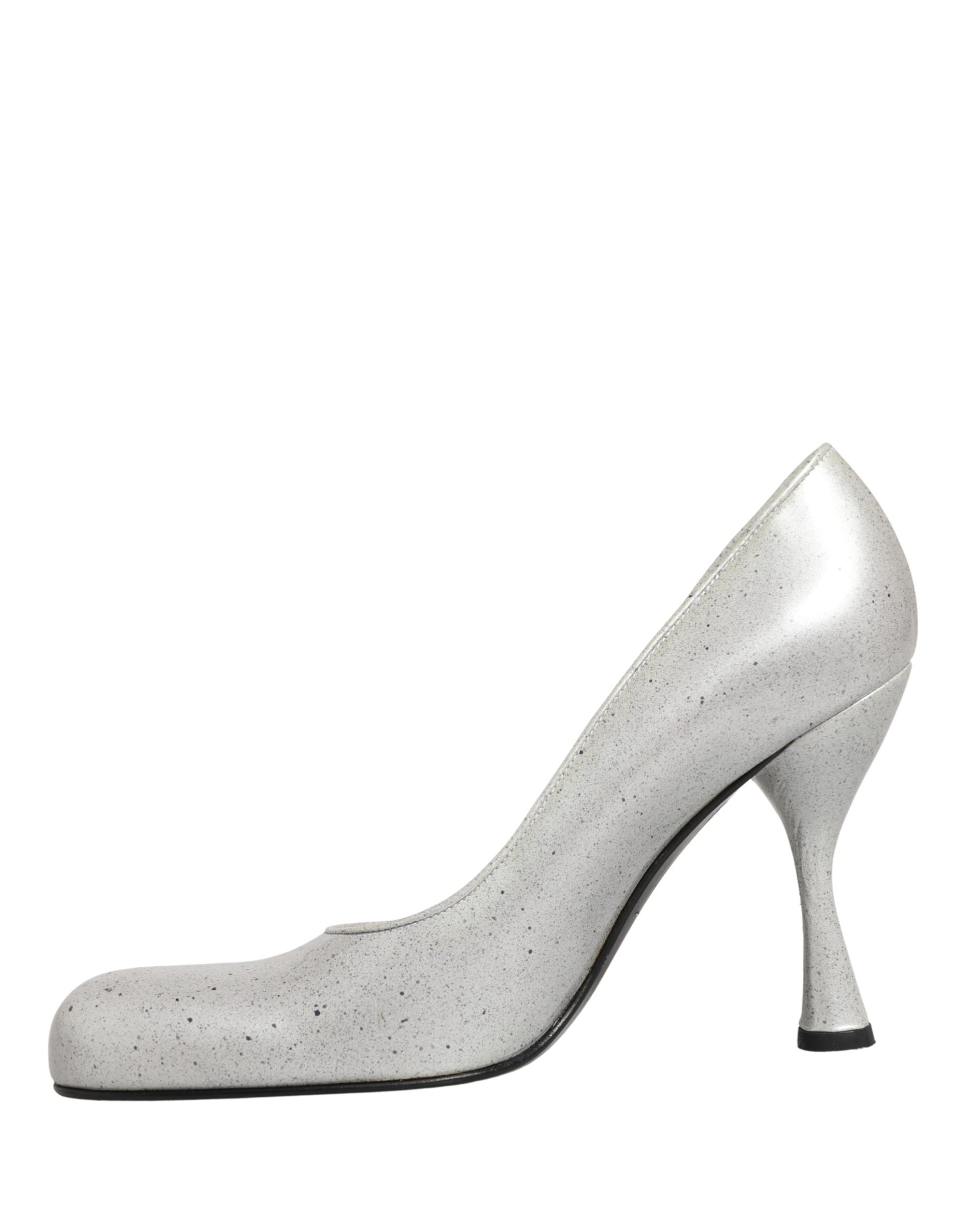 Dolce &amp; Gabbana White Leather High Heels Women Pumps Shoes