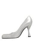 Dolce & Gabbana White Leather High Heels Women Pumps Shoes