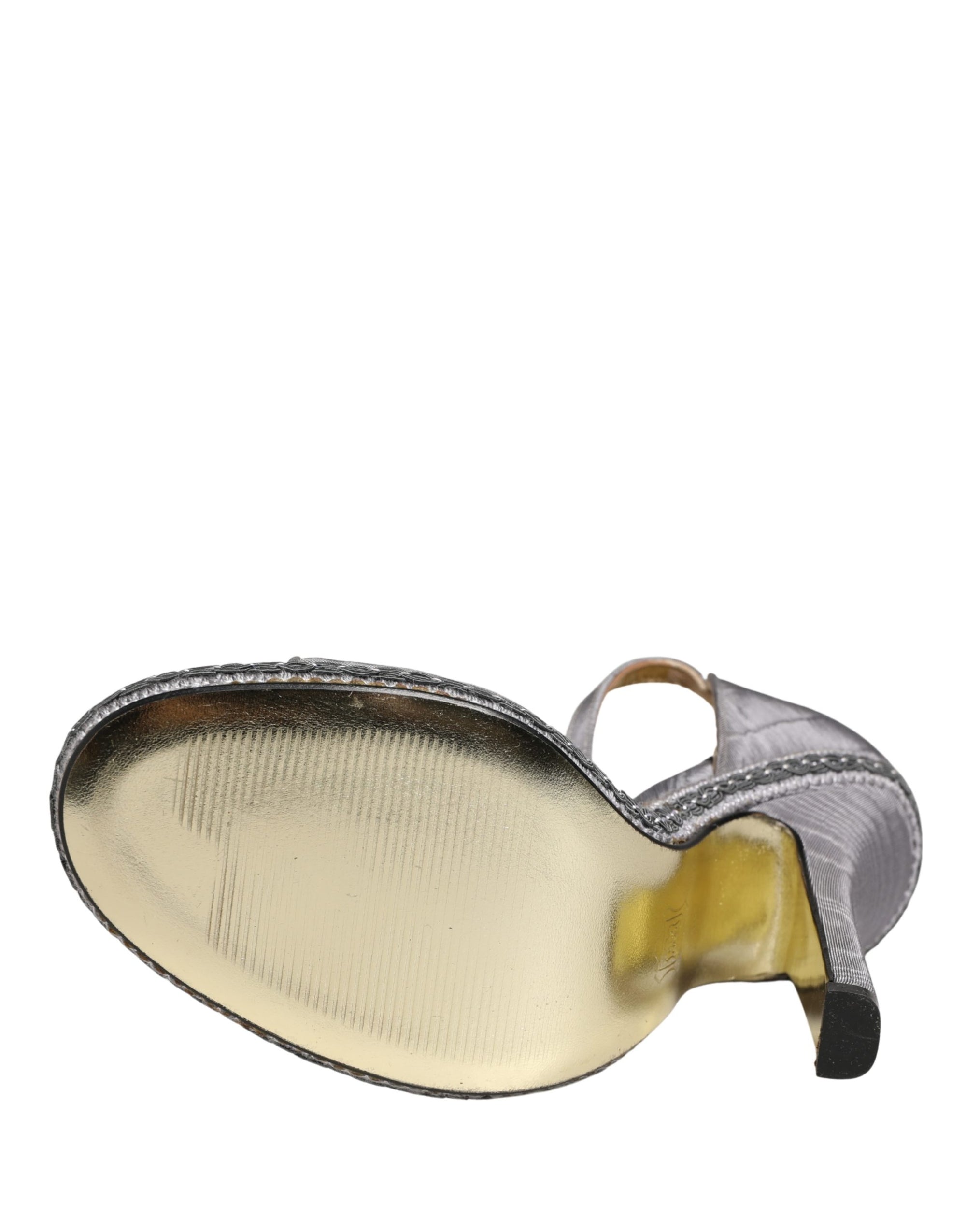 Dolce &amp; Gabbana Gray High Heeled Sandals Ankle Strap Shoes