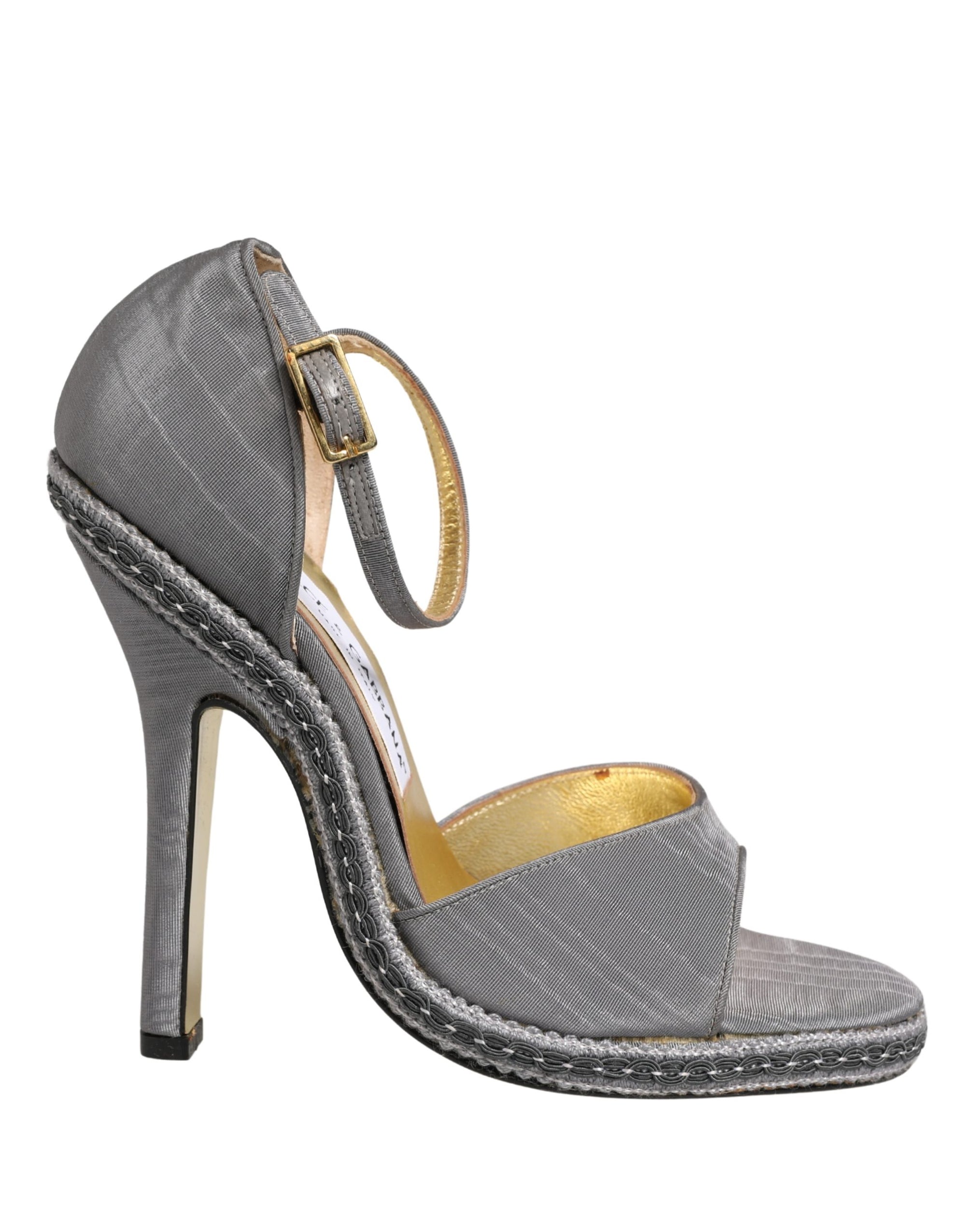 Dolce &amp; Gabbana Gray High Heeled Sandals Ankle Strap Shoes