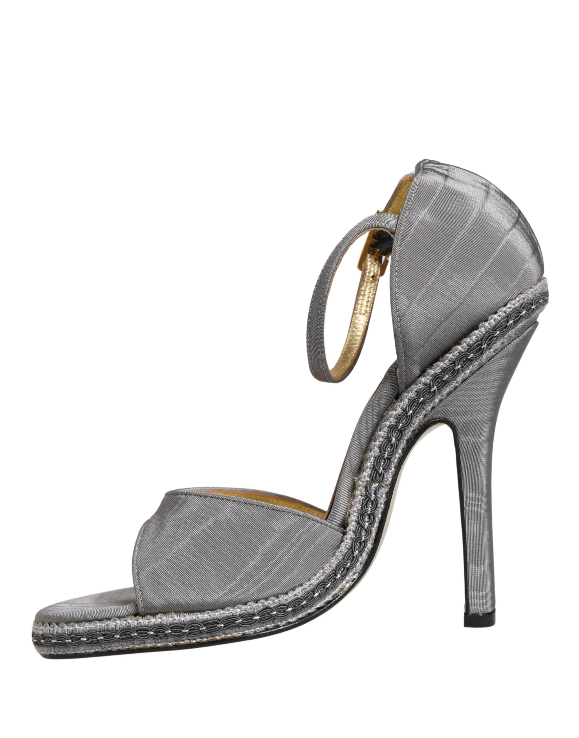 Dolce &amp; Gabbana Gray High Heeled Sandals Ankle Strap Shoes