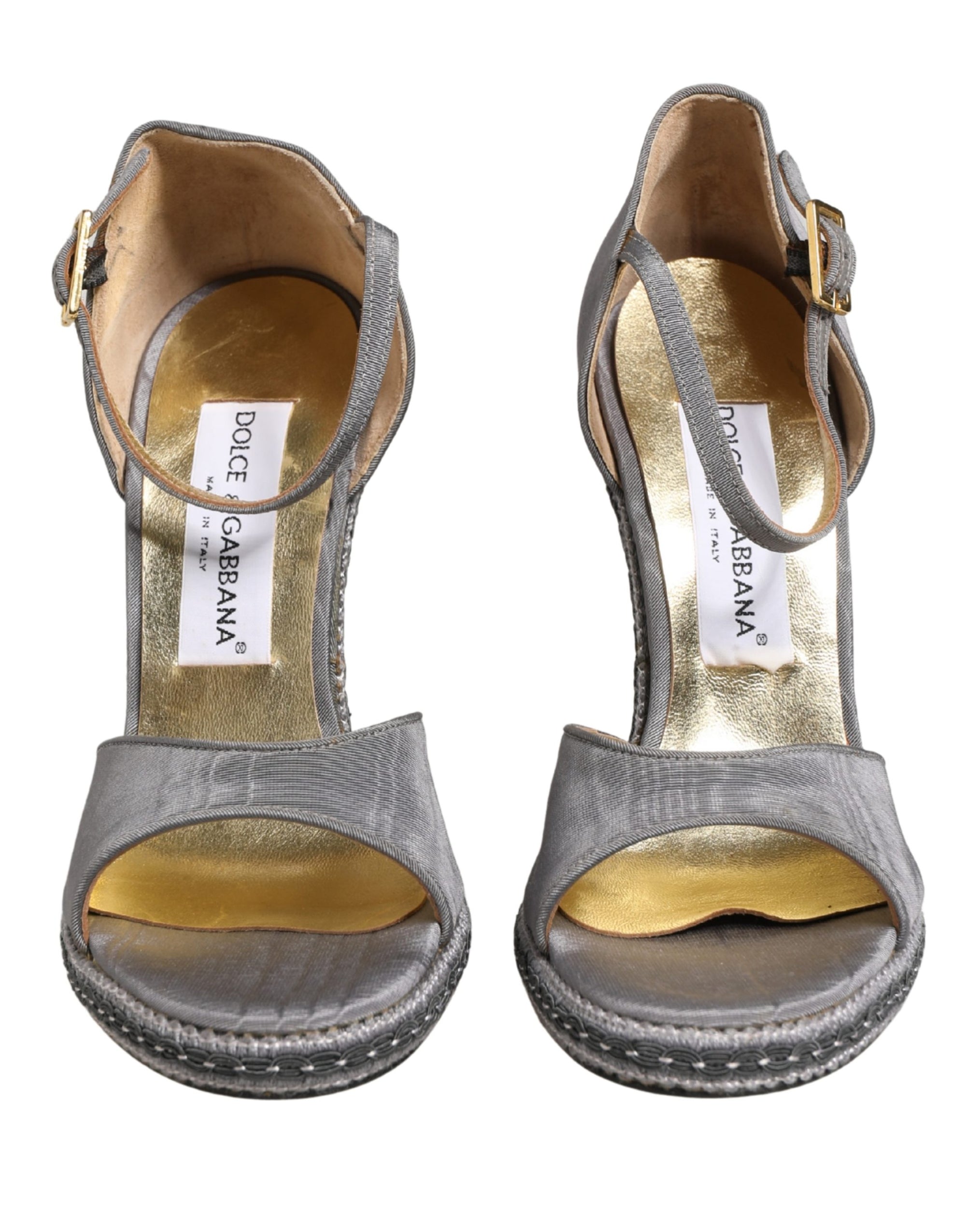 Dolce &amp; Gabbana Gray High Heeled Sandals Ankle Strap Shoes