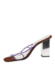 Dolce & Gabbana Silver Block Heels Slip On Sandals Shoes
