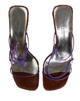 Dolce & Gabbana Silver Block Heels Slip On Sandals Shoes