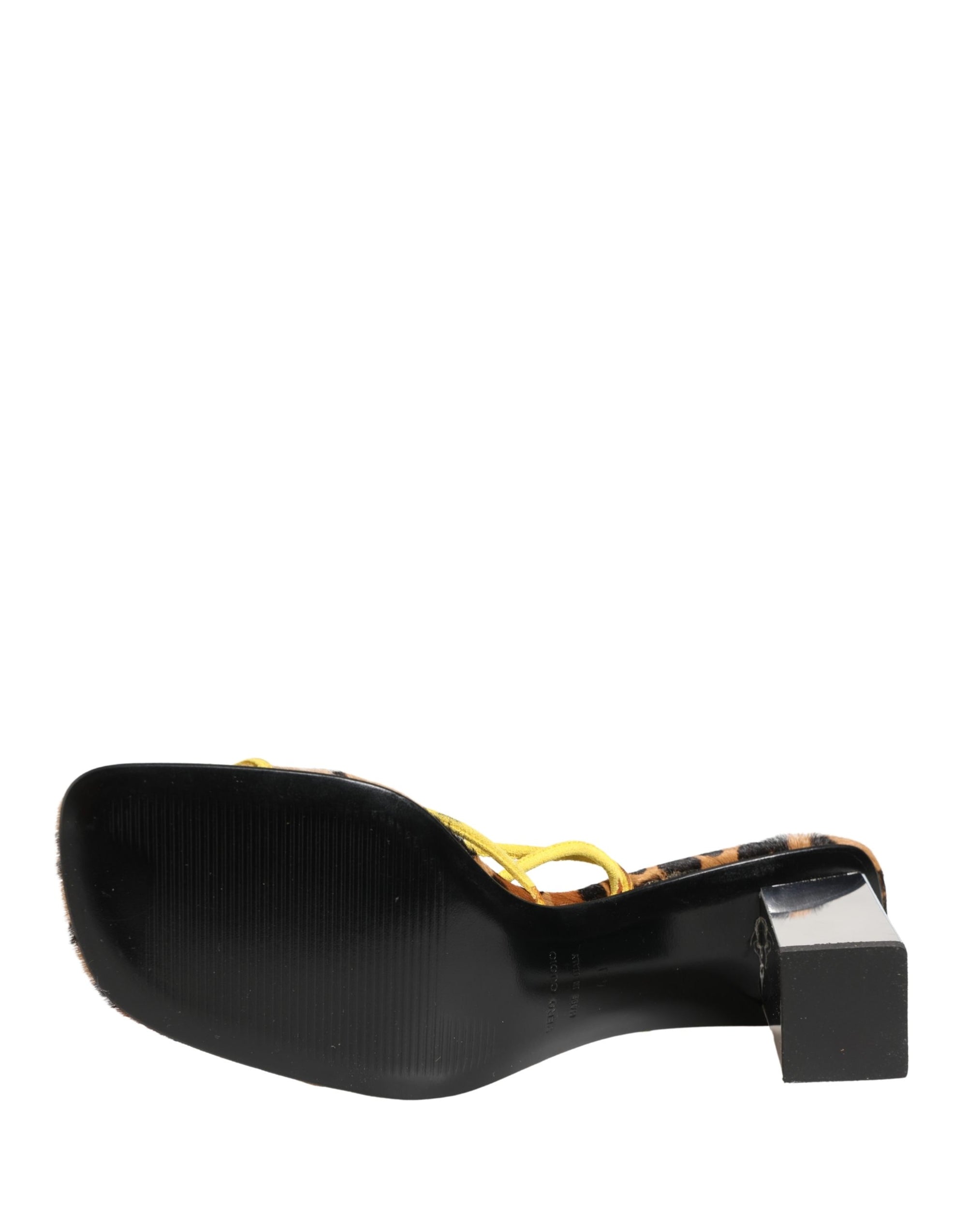 Dolce &amp; Gabbana Multicolor Leather Block Heels Sandals Shoes