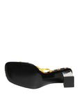 Dolce & Gabbana Multicolor Leather Block Heels Sandals Shoes