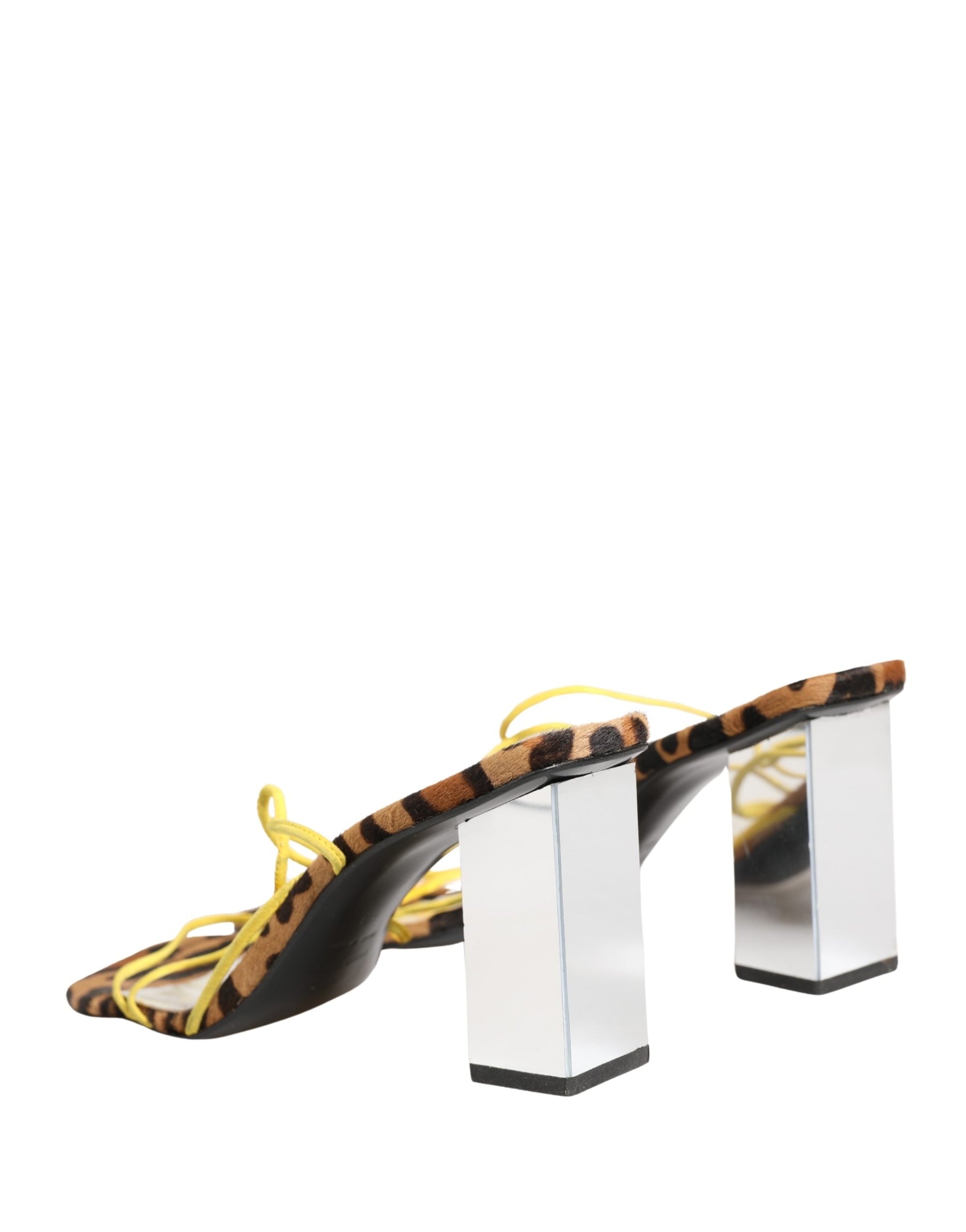Dolce &amp; Gabbana Multicolor Leather Block Heels Sandals Shoes