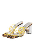 Dolce & Gabbana Multicolor Leather Block Heels Sandals Shoes