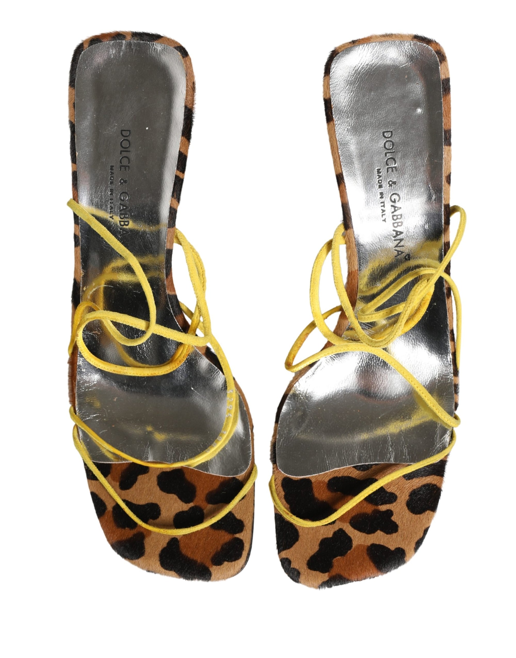 Dolce &amp; Gabbana Multicolor Leather Block Heels Sandals Shoes