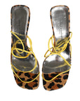 Dolce & Gabbana Multicolor Leather Block Heels Sandals Shoes