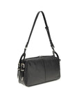 PINKO Black Calf Leather Bos Taurus Shoulder Bag