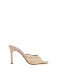 Amina Muaddi Beige Fabric Slippers