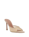 Amina Muaddi Beige Fabric Slippers