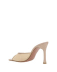 Amina Muaddi Beige Fabric Slippers