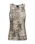 PINKO Beige Cotton Sleeveles T-Shirt