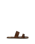 Saint Laurent Brown Calf Leather Bos Taurus Flat Sandals