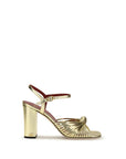Valentino Garavani Gold Calf Leather Bos Taurus Platform Sandals