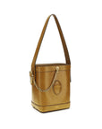 Versace Brown Calf Leather Bos Taurus Backet Bag