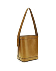Versace Brown Calf Leather Bos Taurus Backet Bag