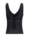 Saint Laurent Black Silk Sleeveles T-Shirt