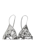 Dolce & Gabbana Metallic Silver Sleeveless Bustier Cropped Top