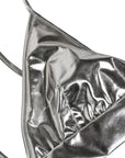 Dolce & Gabbana Metallic Silver Sleeveless Bustier Cropped Top