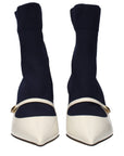 Jimmy Choo Blue Fabric Ankle Boots