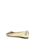 Valentino Garavani Gold Calf Leather Bos Taurus Ballet Flats