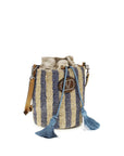 Valentino Garavani Blue Raffia Backet Bag