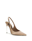 Dolce & Gabbana Beige Silk High Heel Pumps