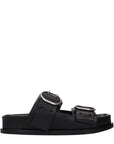 Jil Sander Black Leather Slippers