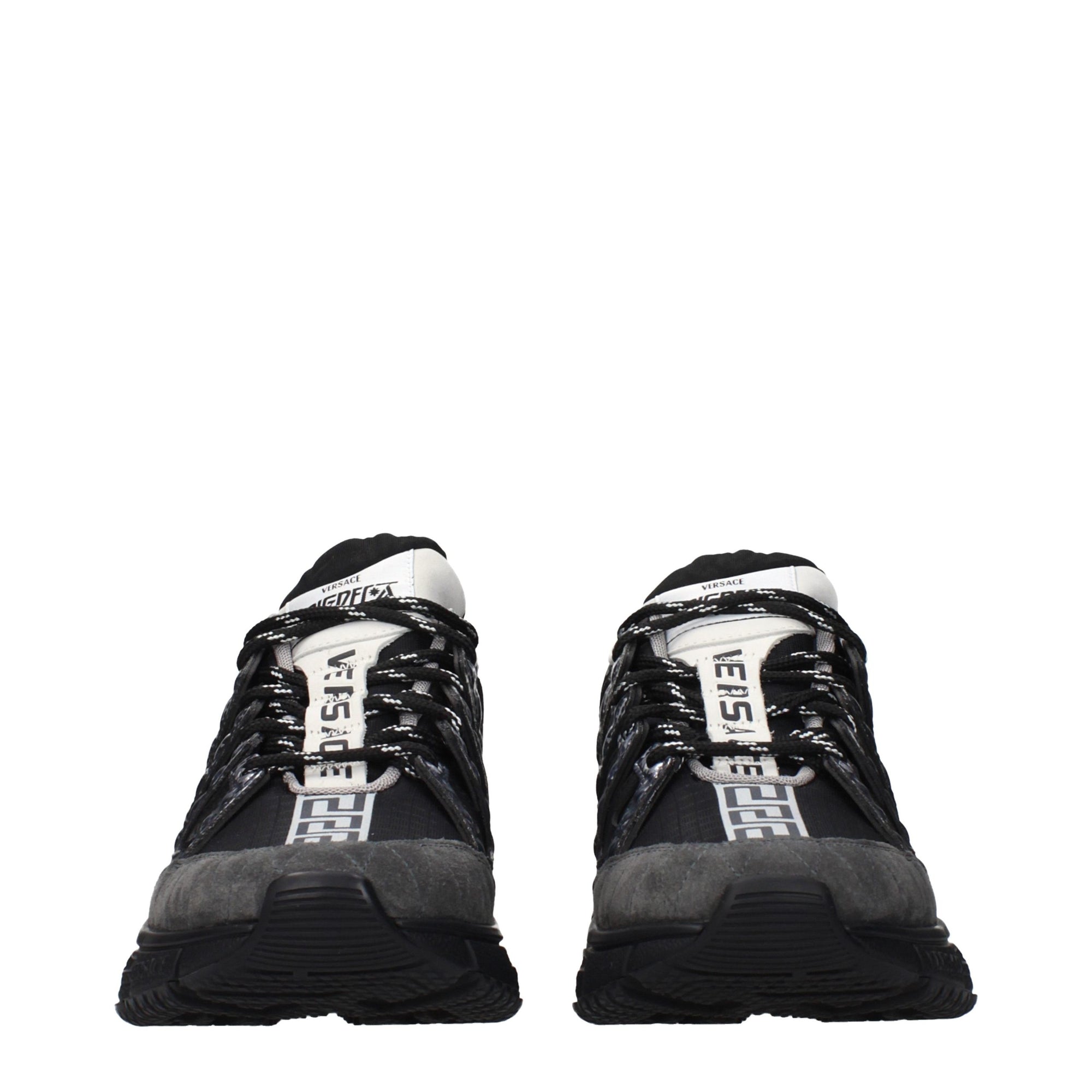 Versace Black Fabric Athletic Sneakers