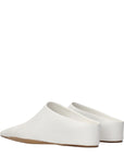 Jil Sander White Leather Slippers