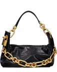 Balmain Black Leather Shoulder Bag