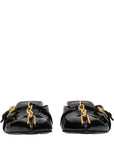 Balmain Black Leather Platform Sandals