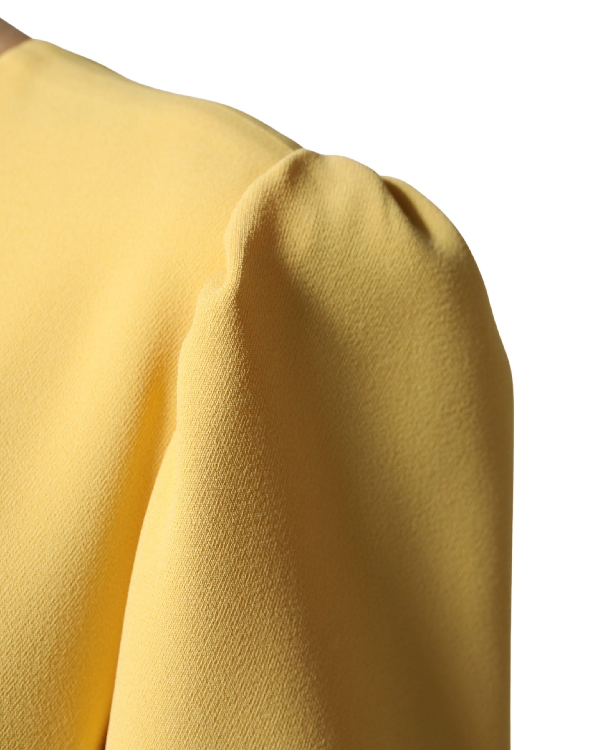 Dolce &amp; Gabbana Yellow Short-Sleeved Crew Neck Midi Dress