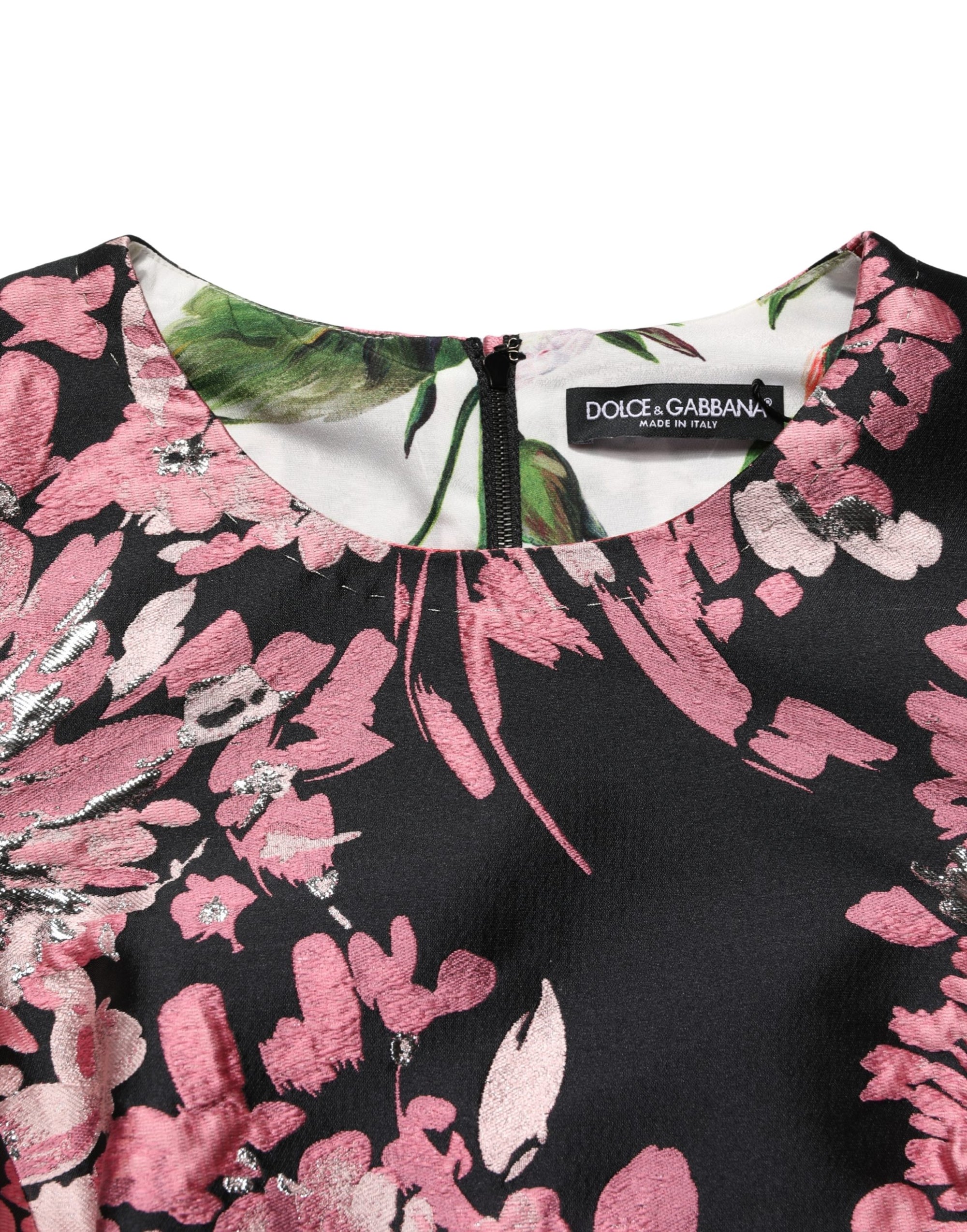 Dolce &amp; Gabbana Multicolor Floral Brocade A-line Mini Dress
