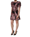 Dolce & Gabbana Multicolor Floral Brocade A-line Mini Dress