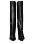The Attico Black Leather High Heel Boots