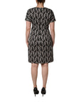 Dolce & Gabbana Black Logo Print Cotton Knee Length Dress