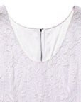 Dolce & Gabbana White Floral Lace Sleeveless Midi Dress