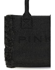PINKO Black Raffia Shoulder Bag