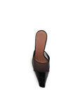 Amina Muaddi Black Calf Leather Bos Taurus Mules