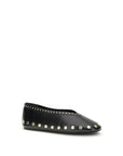 Ganni Black Polyurethane Ballet Flats